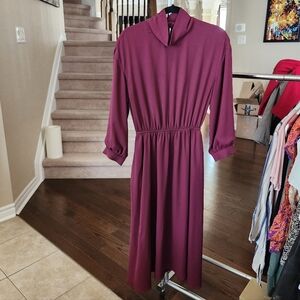 Babaton Long Sleeve Dress in Deep Magenta